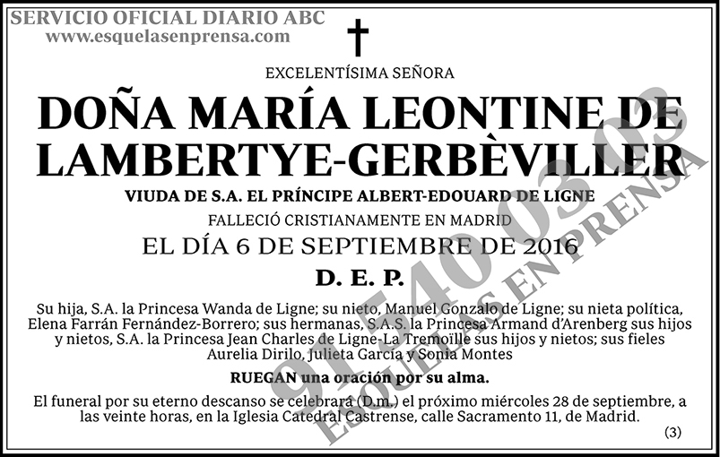 María Leontine de Lambertye-Gerbèviller